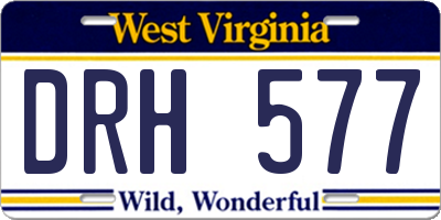 WV license plate DRH577