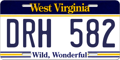 WV license plate DRH582