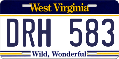WV license plate DRH583