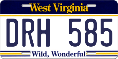 WV license plate DRH585