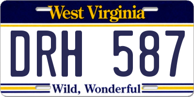WV license plate DRH587