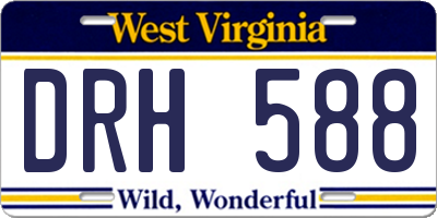 WV license plate DRH588