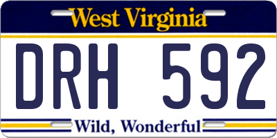 WV license plate DRH592