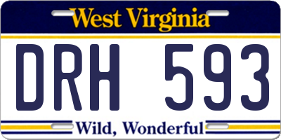 WV license plate DRH593