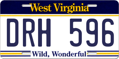 WV license plate DRH596