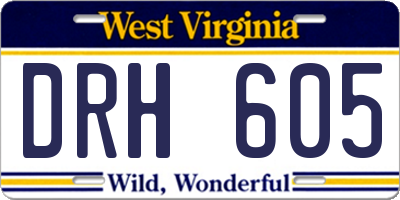 WV license plate DRH605