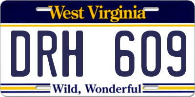 WV license plate DRH609