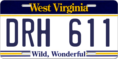 WV license plate DRH611