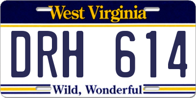 WV license plate DRH614