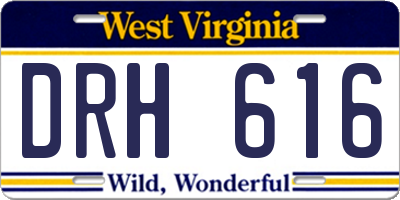WV license plate DRH616