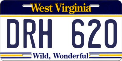 WV license plate DRH620