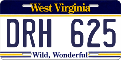 WV license plate DRH625