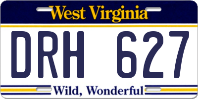WV license plate DRH627