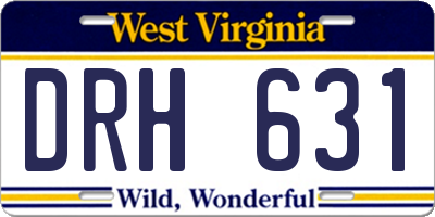 WV license plate DRH631