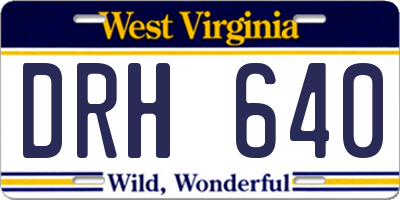 WV license plate DRH640