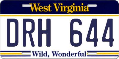 WV license plate DRH644