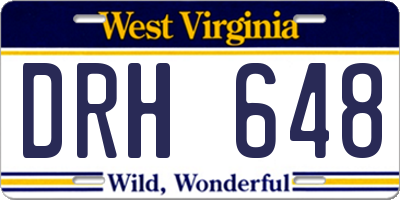 WV license plate DRH648