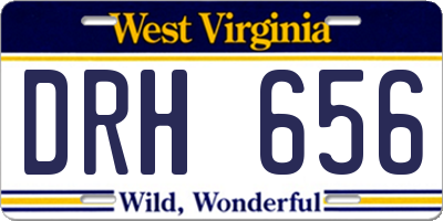 WV license plate DRH656