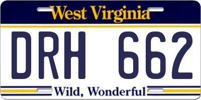 WV license plate DRH662