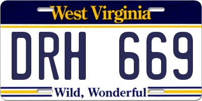 WV license plate DRH669
