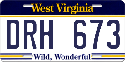 WV license plate DRH673