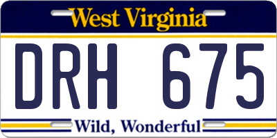 WV license plate DRH675