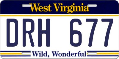 WV license plate DRH677