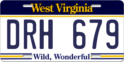 WV license plate DRH679