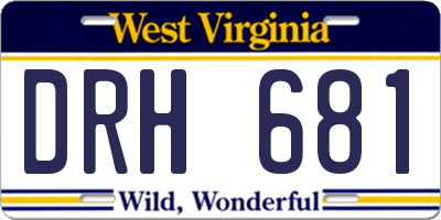 WV license plate DRH681