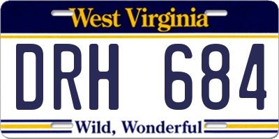 WV license plate DRH684