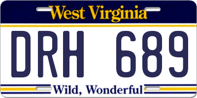 WV license plate DRH689