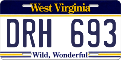 WV license plate DRH693