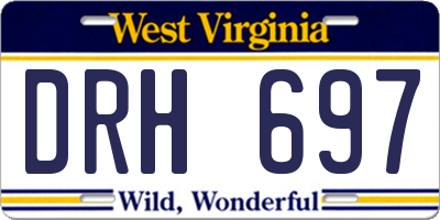 WV license plate DRH697