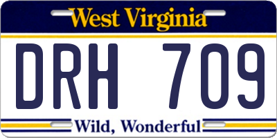 WV license plate DRH709
