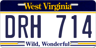 WV license plate DRH714
