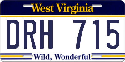 WV license plate DRH715