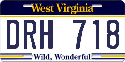 WV license plate DRH718