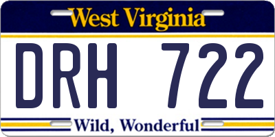 WV license plate DRH722