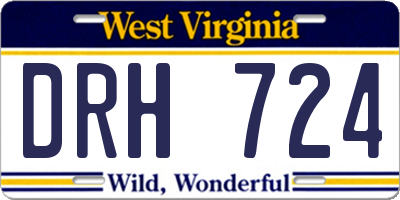 WV license plate DRH724