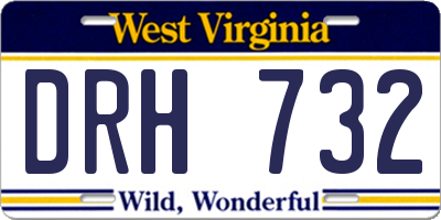 WV license plate DRH732