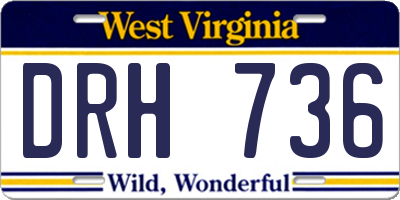 WV license plate DRH736