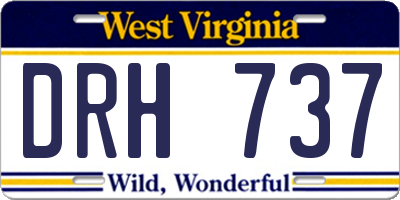 WV license plate DRH737