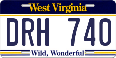 WV license plate DRH740