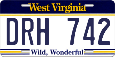 WV license plate DRH742