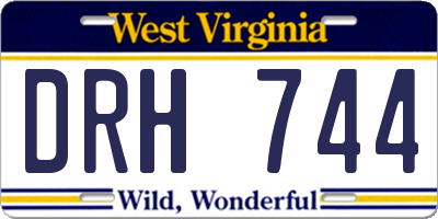 WV license plate DRH744