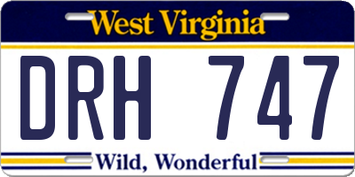 WV license plate DRH747