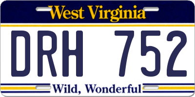 WV license plate DRH752