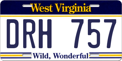 WV license plate DRH757