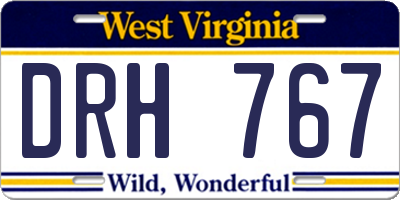 WV license plate DRH767