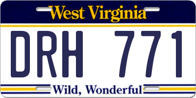 WV license plate DRH771